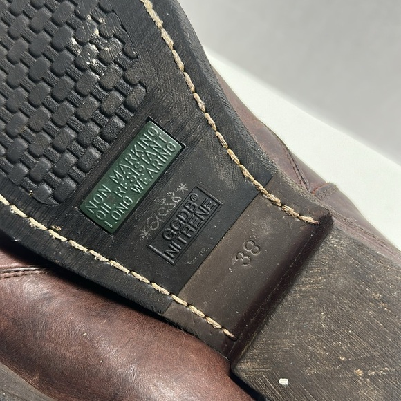 Golden Goose Biker Low Buckle Western Boot Leather Braided Brown Size 39 38 READ - Picture 9 of 11